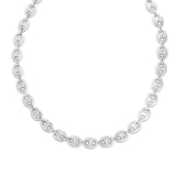 Sterling Silver Rhodium Plated Puffed Mariner Chain (9.20 mm) thumbnail 2