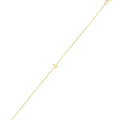 14K yellow gold mini initial A bracelet on a fine cable chain
