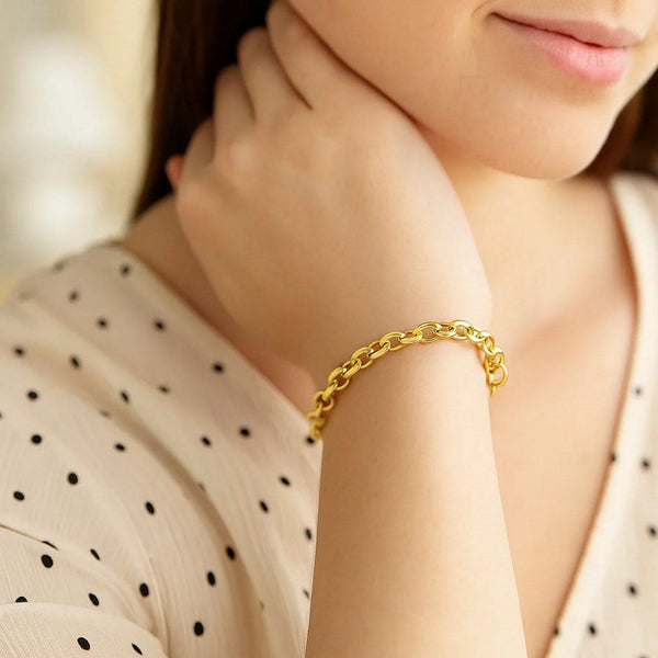 14k Yellow Gold Cable Chain Design Bracelet (0.90 mm)