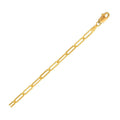 14K yellow gold paperclip anklet with 3.2mm flat elongated links
