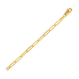 14K yellow gold paperclip anklet with 3.2mm flat elongated links thumbnail 1
