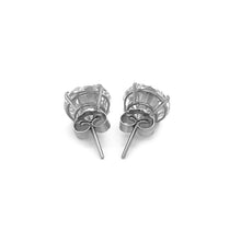 Load image into Gallery viewer, 14k White Gold Round CZ Stud Earrings(8mm)