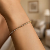 14K Two Tone Gold Pallina Bead Bracelet (2.10 mm) thumbnail 4