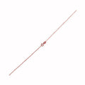 14K rose gold adjustable cable chain with fine 0.97 mm oval links