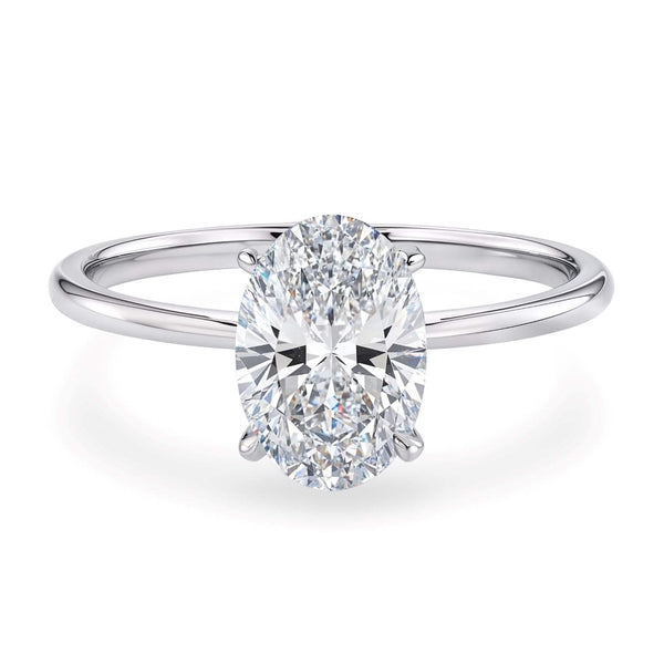 1 1/2 Carat Oval Lab Grown IGI G/VS1 Diamond Solitaire Ring in 14K White Gold