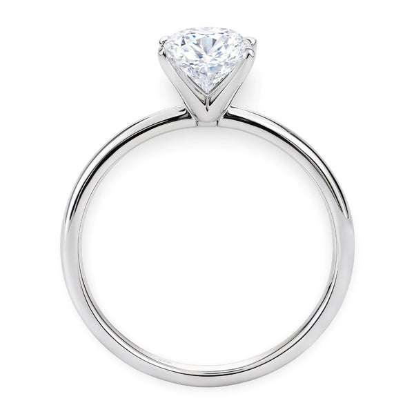 1 1/2 Carat Oval Lab Grown IGI G/VS1 Diamond Solitaire Ring in 14K White Gold
