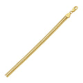 14K yellow gold snake chain with rounded oval-profile links, 6.50 mm width