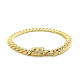 10k Yellow Gold Semi Solid Miami Cuban Bracelet (7.20 mm) thumbnail 3