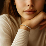 Lab Grown Round Diamond Tennis Bracelet in 14k Yellow Gold(5 cctw  F/G  VS2/SI1) thumbnail 5