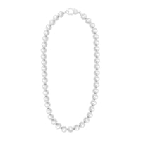 Sterling Silver Rhodium Plated Bold Bead Necklace