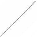 14K white gold rope chain with twisted 1.10 mm spiral link pattern