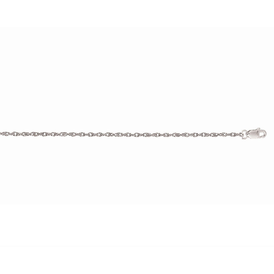 14k White Gold Machine Rope Chain (1.10 mm)
