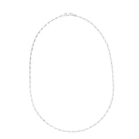 Sterling Silver Rhodium Plated Petite Alternating Paperclip Chain (2.30 mm)