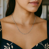 Sterling Silver Rhodium Plated Petite Alternating Paperclip Chain (2.30 mm) thumbnail 4