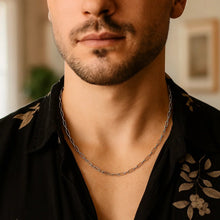 Sterling Silver Rhodium Plated Petite Alternating Paperclip Chain (2.30 mm)