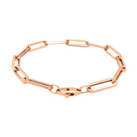 14K Rose Gold Extra Wide Paperclip Chain Bracelet