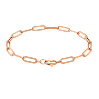 14K Rose Gold Extra Wide Paperclip Chain Bracelet
