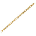 14K yellow gold paperclip bracelet with alternating round and oval links