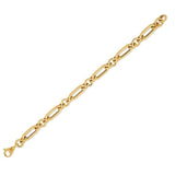 14K yellow gold paperclip bracelet with alternating round and oval links thumbnail 1