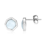 Sterling Silver Geometric Mother of Pearl Earrings thumbnail 1