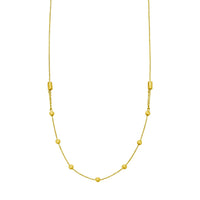 14K Yellow Gold Adjustable Bead Link Necklace