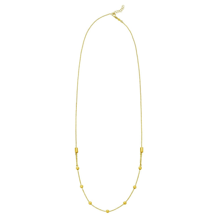 14K Yellow Gold Adjustable Bead Link Necklace