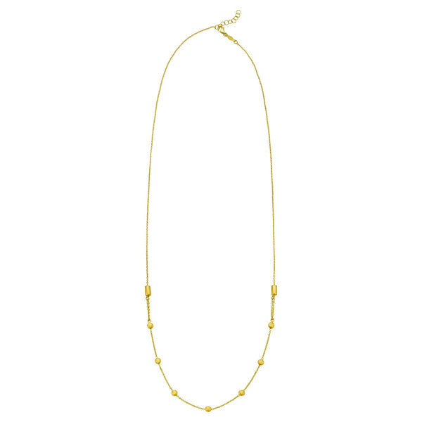14K Yellow Gold Adjustable Bead Link Necklace