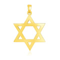 14K yellow gold polished Star of David pendant with open lattice design