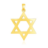 14K yellow gold polished Star of David pendant with open lattice design thumbnail 1