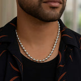 Sterling Silver Rhodium Plated Moon Cut Bead Chain (6.00 mm) thumbnail 6
