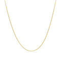 14K yellow gold cable chain, adjustable 0.97 mm fine link necklace