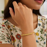 Diamond Cut Bead Bracelet in 14K Yellow Gold thumbnail 3