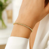 Diamond Cut Bead Bracelet in 14K Yellow Gold thumbnail 4