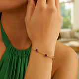14K Yellow Gold Amethyst Station Bracelet thumbnail 4