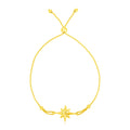 14K yellow gold adjustable bracelet with star charm on a fine cable chain