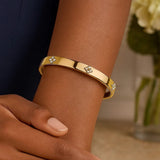 14k Yellow Gold Trilogy Diamond Bangle (5.40 mm) thumbnail 4