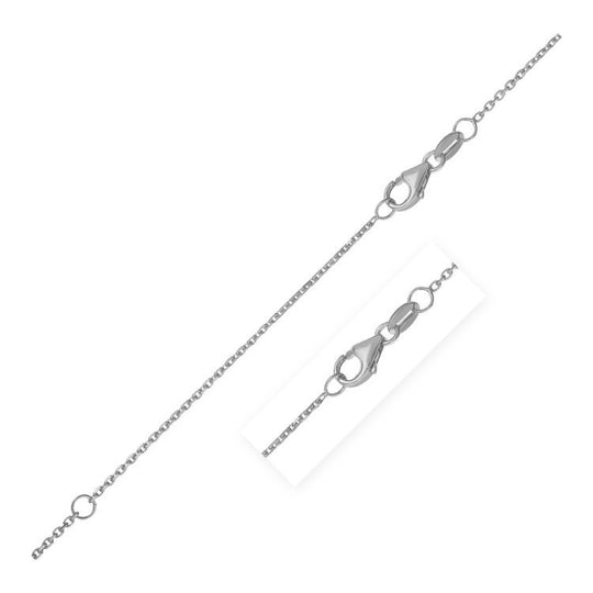 White gold cable chain with diamond-cut faceted links, April birthstone