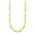 14K yellow gold twisted and polished link necklace