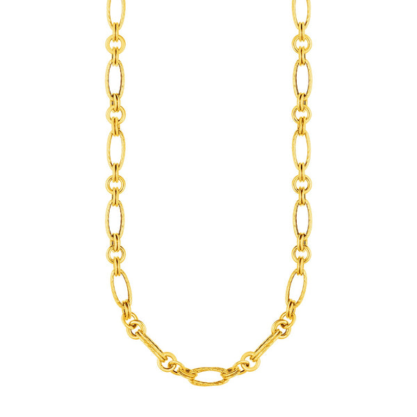 14k Yellow Gold Twisted and Polished Link Necklace