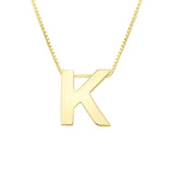 14K Yellow Gold Yours Truly Block Letter Initial K Necklace thumbnail 2
