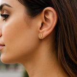 14K Yellow Gold Yours Truly Initial J Stud Earrings thumbnail 2