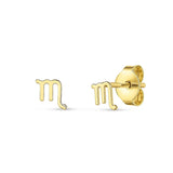 14k Yellow Gold Scorpio Stud Earrings thumbnail 1