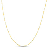 14K yellow gold station necklace with diamond-shape mirror links thumbnail 1