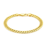 14k Yellow Gold Semi Solid Miami Cuban Bracelet (6.60 mm) thumbnail 2