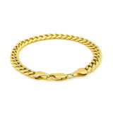 14k Yellow Gold Semi Solid Miami Cuban Bracelet (6.60 mm) thumbnail 3