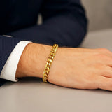 14k Yellow Gold Semi Solid Miami Cuban Bracelet (6.60 mm) thumbnail 6