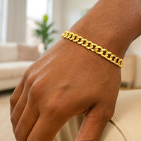 14k Yellow Gold Semi Solid Miami Cuban Bracelet (6.60 mm)