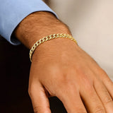 10k Yellow Gold Semi Solid Miami Cuban Bracelet (5.00 mm) thumbnail 5