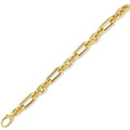 14K yellow gold paperclip bracelet with alternating oval links