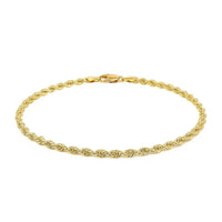 10k Yellow Gold Solid Diamond Cut Rope Bracelet (2.50 mm)